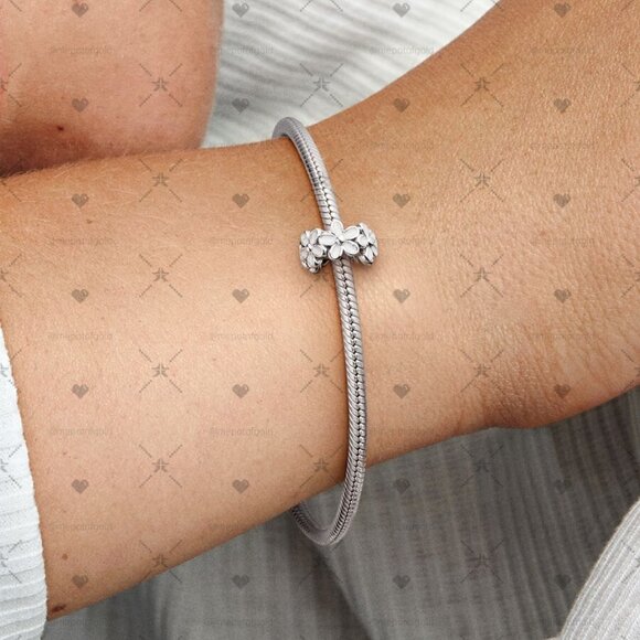 Pandora White Daisy Flower Spacer Charm|Pendant - Picture 2 of 2